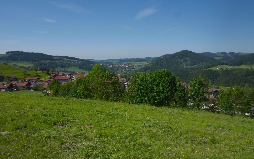 Blick vom Ferienhaus auf Oberstaufen